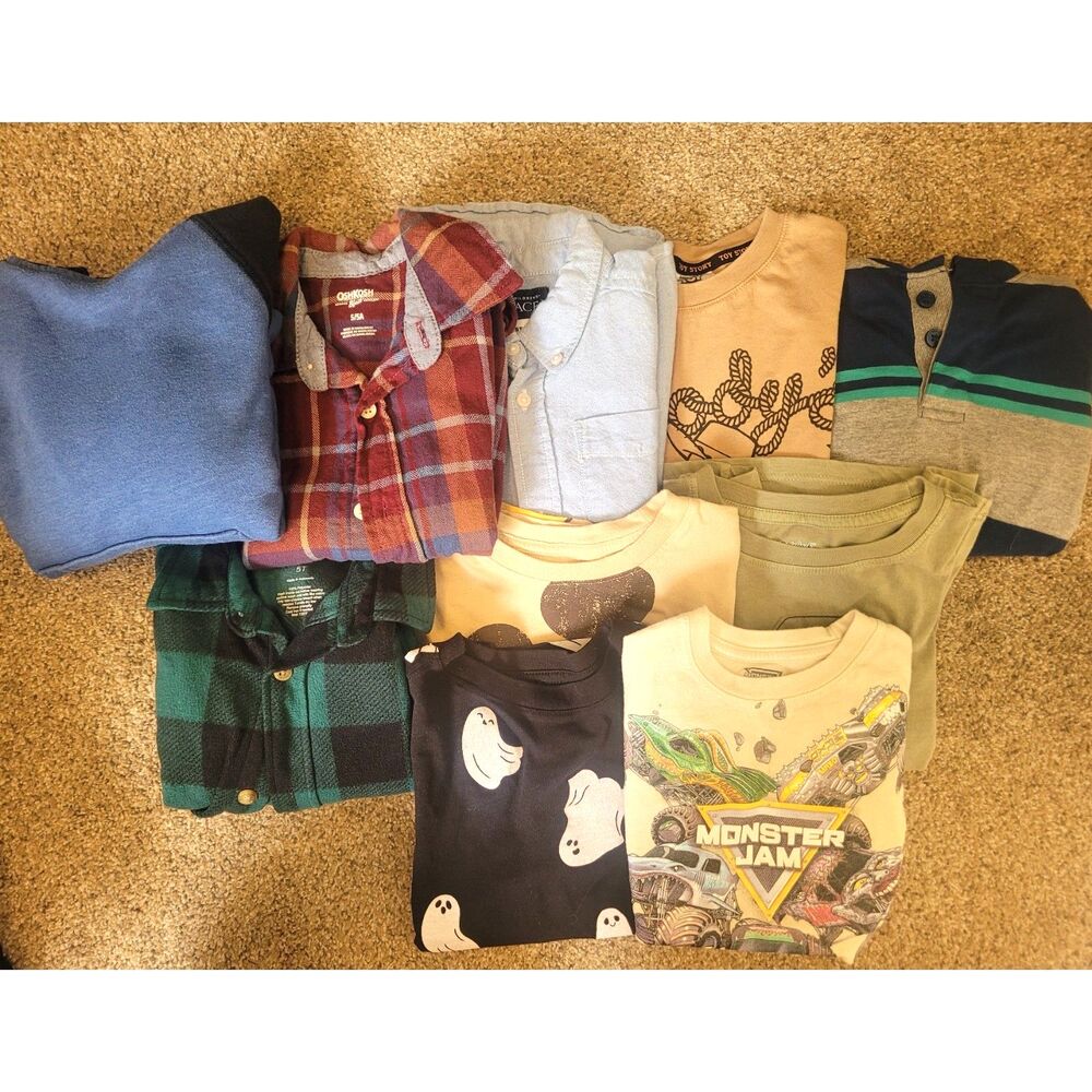 Boys 5T Fall Winter Clothing Bundle 10 Pc OshKosh Disney Back to School